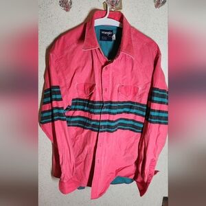 Wrangler Men's Vibrant Pink and Green Shirt Jacket